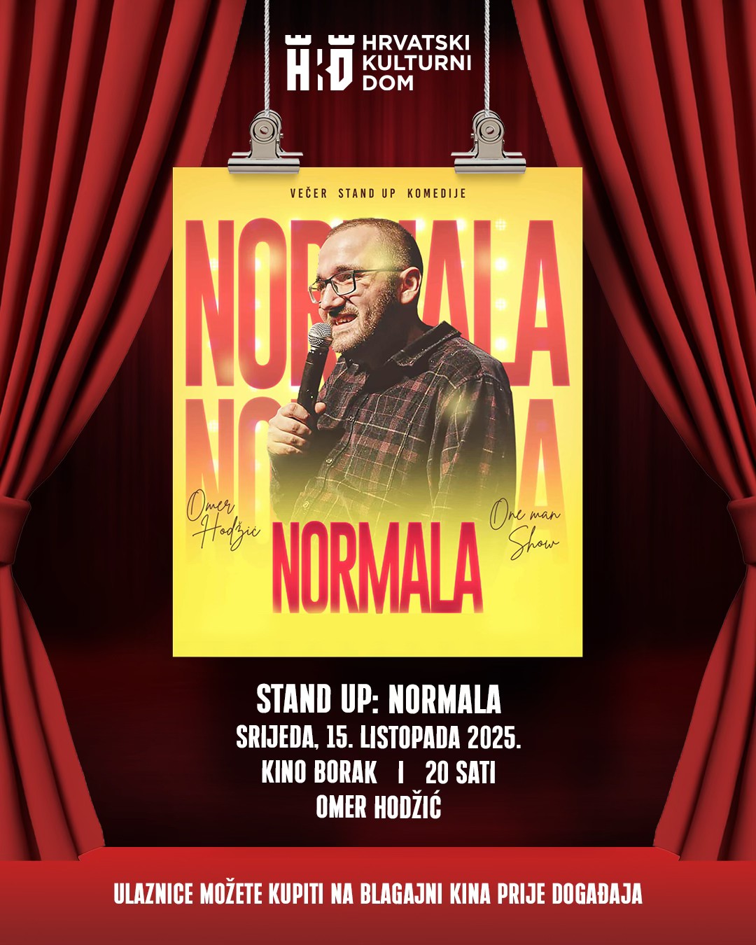 Plakat: Stand Up večer u Kinu Borak